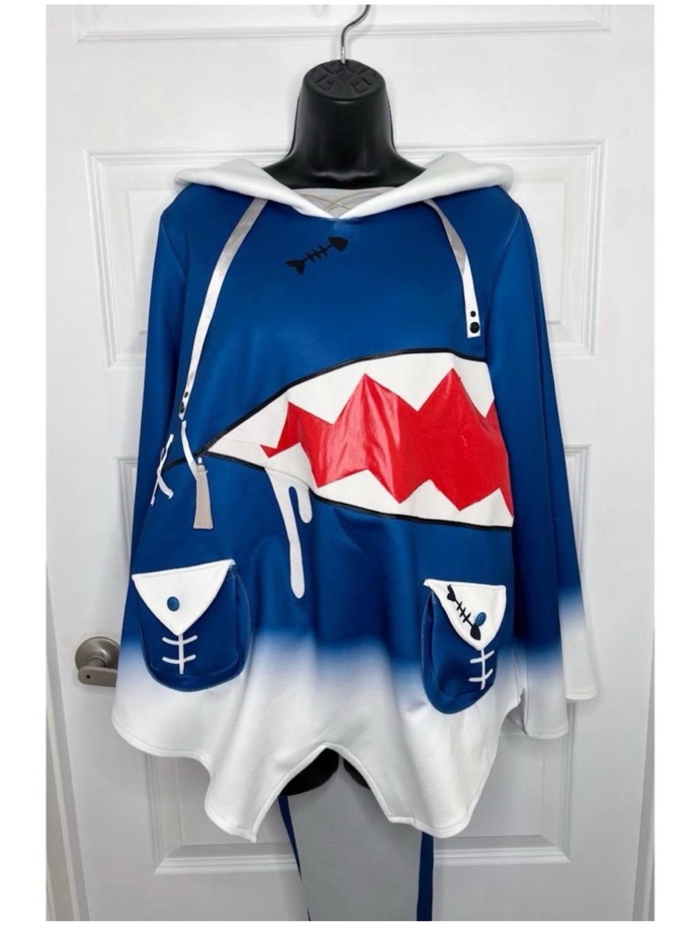 Gawr Gura Hololive Cosplay Hoodie With Tail And Detachable Shark Hood